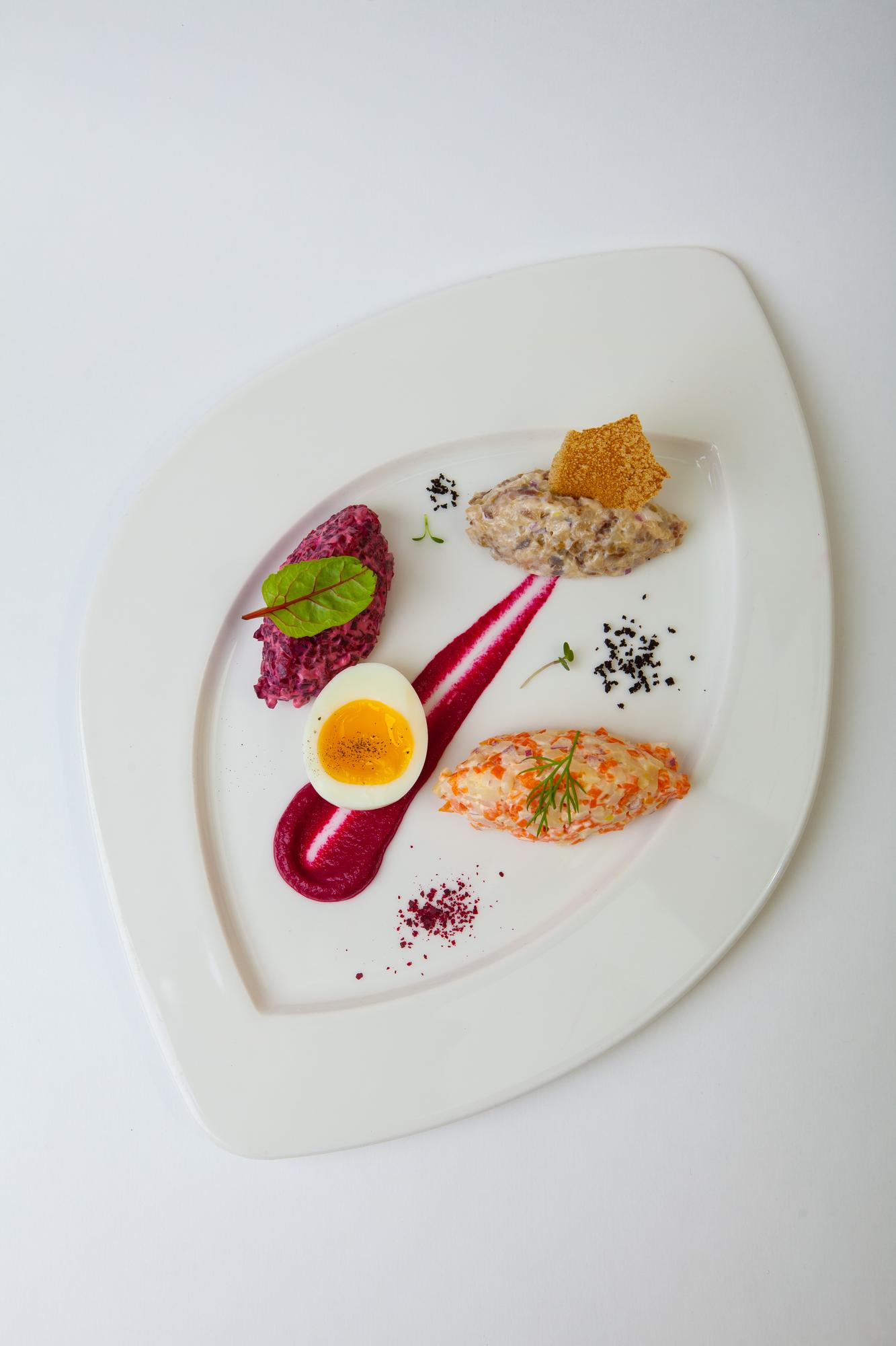 Plated tasting menu with modern plating